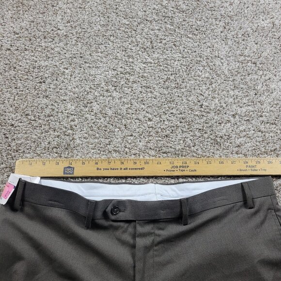 Ralph by Ralph Lauren Dress Pants Mens 40x30 Gray Beige Flat Front Poly Blend - Picture 4 of 7